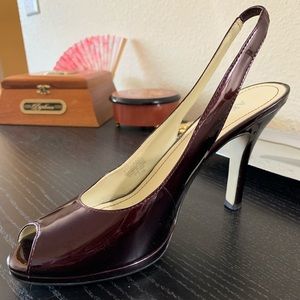 Peep toe pumps Anne Klein Patten Leather